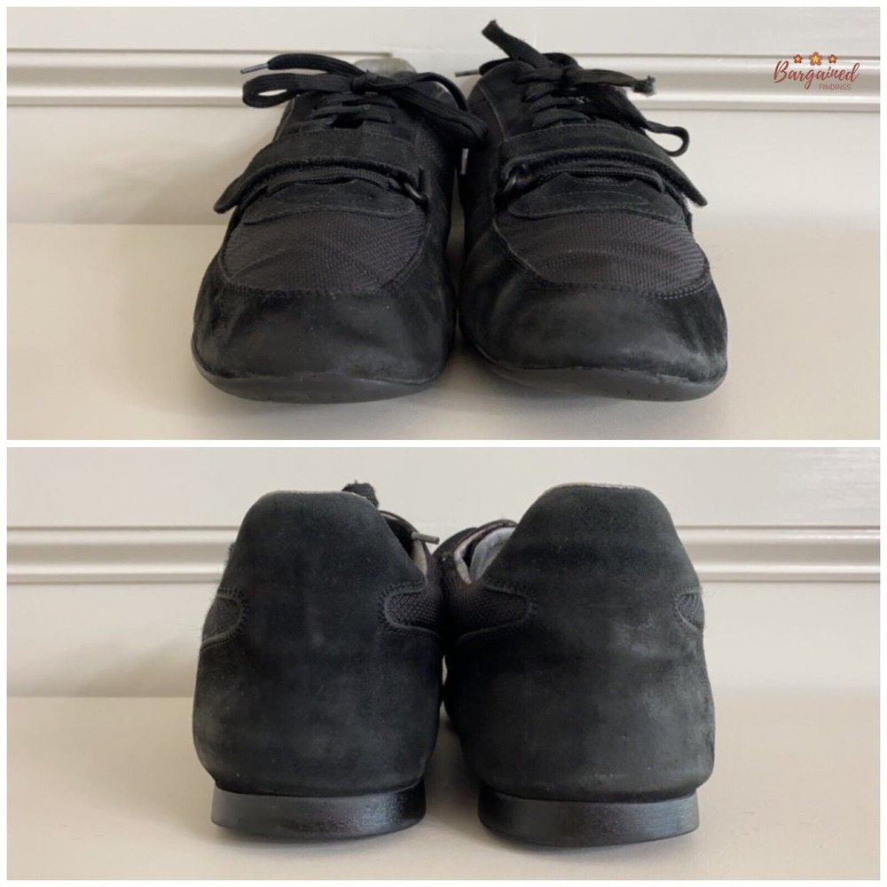 Authentic Louis Vuitton Black Mesh & Suede LV Logo Low Top Sneakers 38/8 - Picture 6 of 13